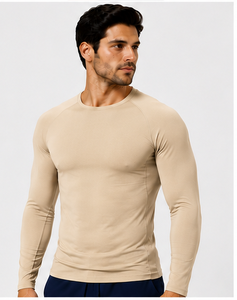 T-shirt de travail professionnel pour hommes, sous-vêtement médical à manches longues, respirant, anti-transpiration, séchage rapide, pour infirmiers, brodé - Product Image 2