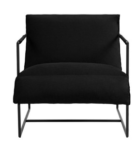 Modern Metal Frame Reclining Living Room <b>Chair</b> with Blue Cushion Solid Back Minimalist Design for Home Furniture - Product Image 6