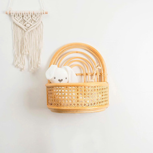 Exquisite Handwoven Rattan Rainbow Wall Basket <b>Shelve</b> Top Selected Essentials <b>for</b> Bathroom & Living Room - Product Image 4