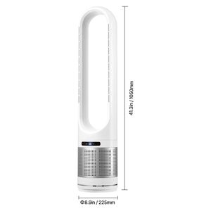 Ventilatore a Torre Senza Pale, Oscillazione a 80 Gradi, 8 Velocità, Timer 8 Ore, Funzione di Posizionamento a Terra, Velocità 4,7 m/s, per Spina AU/US, Confezione Semplice - Product Image 3