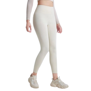 Leggings de Yoga para Mujer, Cintura Alta, Acanalados, Ecológicos, Transpirables, con Logotipo, Color Azul Claro, Pantalones Deportivos Elásticos - Product Image 2