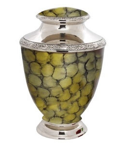 URNE DE CRÉMATION TORPHY DE FEU DORÉ ET NOIR URNE DE CRÉMATION FUNÉRAIRE EN MÉTAL POUR ADULTE POUR CENDRES HUMAINES - Product Image 1