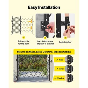 Cancello di Sicurezza Pieghevole Singolo con Design a Forbice Bloccabile, Ruote Girevoli a 360 Gradi, Barriera Esterna in Acciaio Retrattile - Product Image 5