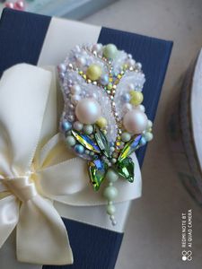 Artistic Handcrafted Embroidered Beaded Brooch <b>Pin</b> for Unisex Wedding and Everyday Fashion - Product Image 4