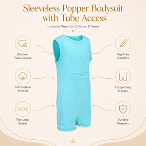 Combinaison adaptative bleu aqua |   Combinaison spéciale pour enfants, sans manches, en coton extensible, à jambes longues, avec fermeture à boutons-pression, facile à enfiler, unisexe, toutes tailles - Product Image 5