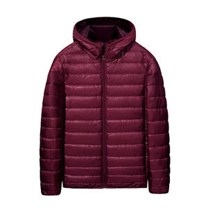 OEM Custom <b>Mens</b> Puffer <b>Jacket</b> Winter Hooded Bubble Coat Fashion Plain Color <b>Thin</b> Padded Warm Windproof Outerwear Wholesale - Product Image 3