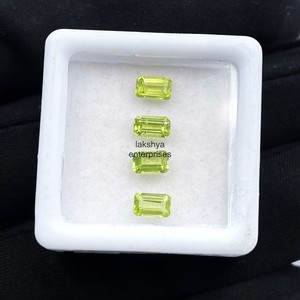 Peridoto natural de corte octogonal de 4 mm y 6 mm, piedras preciosas sueltas calibradas y facetadas para la fabricación de joyas, suministro al por mayor. - Product Image 6