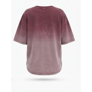 T-shirt décontracté pour femme en coton délavé à la soleil, coupe ample, manches courtes, style décontracté - Product Image 3