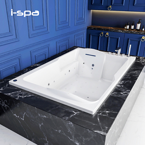 อ่างอาบน้ำอะคริลิคแบบฝัง I-Spa รุ่นโมเดิร์น พร้อมระบบนวดด้วยลมและน้ำวน พร้อมชุดก๊อกน้ำ สำหรับแช่น้ำในโรงแรม วิลล่า และสปา - Product Image 2