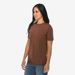 T-shirts vierges en coton 100% à col en V pour filles, personnalisables avec impression numérique et logo, pour femmes - Product Image 3