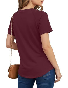 เสื้อยืดแขนสั้นลำลองสำหรับฤดูร้อน คอกลม จับจีบ แต่งระบาย ทรงหลวม แฟชั่นทันสมัย - Product Image 3