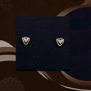 Boucles d'oreilles clous en or massif 9K certifiées HRD, clarté VVS-VS, diamants de laboratoire, 6 pierres, taille brillant, finition moderne, diamants remplis - Product Image 5