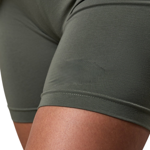 Shorts de cyclisme vert olive pour femme, taille haute, extensibles, pour le sport, le fitness et l'entraînement - Product Image 4