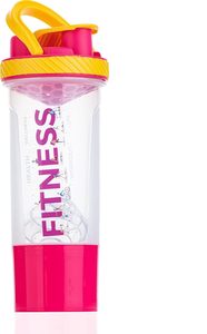 Botella mezcladora de plástico rosa y amarilla sin BPA con asa de transporte y bola mezcladora, botella de agua, botella para bebidas, botellas de plástico para agua - Product Image 5