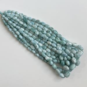 Perles de larimar naturel ovales, cabochons, lisses, bleues, pierres précieuses de pectolite, en vrac, pour la création de bijoux - Product Image 4