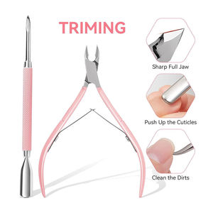 High Quality Durable Stainless Steel Manicure Pedicure Set Finish Cuticle Remover Clippers Nail Pusher Scraper Cutter for Home - Product Image 2