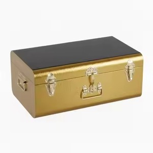 Coffre de rangement en acier thermolaqué noir et blanc, double tonalité, coffre utilitaire métallique, durable, verrouillable, pour la maison - Product Image 2