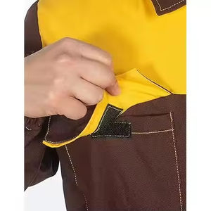 Zohan Creations – Combinaisons de travail unisexes confortables en coton 100 % marron et jaune, personnalisables OEM/ODM, avec plusieurs poches – Fournisseur d'ensembles de travail - Product Image 5