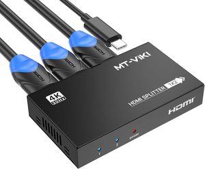 MT-VIKI 1x2 2.0 Répartiteur <span class=keywords><strong>HDMI</strong></span> 1 entrée 2 sorties, <span class=keywords><strong>Duplicateur</strong></span>/Distributeur <span class=keywords><strong>HDMI</strong></span> 4K30Hz Prise en charge HDR EDID HDCP 2.2 RGB 4:4:4 18 Gbps - Product Image 1