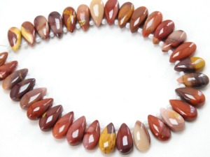 Perles en jaspe mookaïte naturel en forme de goutte d'eau 15x7mm, multicolores, lisses, en vrac, pour la fabrication de bijoux, vente en gros - Product Image 5
