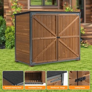 Armadio da Esterno 50.4"L X 26.8"W X 41"H con Struttura in Metallo, Casetta da Giardino per Attrezzi, Ideale per Cortile, Patio e Prato - Product Image 3