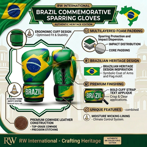 Guantes de Boxeo con la Bandera de Brasil, Cierre de Velcro, Dedos Completos, Ligeros, Transpirables, Equipo de Entrenamiento para Adultos Unisex - Product Image 4