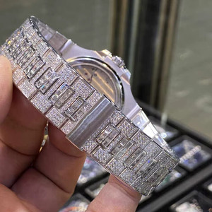 Nuevo Reloj de Diamantes Personalizado, Reloj de Lujo de Oro de 18K, Marca de Diseñador, Reloj Mecánico Automático con Moissanita - Product Image 4