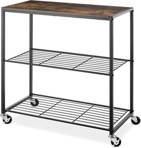 Iron Kitchen <b>Trolley</b> With Durable Rolling Wheels And Multipurpose <b>Storage</b> Shelves For Residential Kitchen Organization - Product Image 1