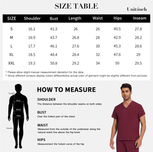 <b>Mens</b> Scrubs Set Athletic Fit V-Neck Top & <b>Yoga</b> Jogger <b>Pants</b> – Medical Nursing Uniform with 8 Pockets, Stretch Fabric - Product Image 5