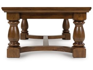 Table basse rectangulaire artisanale en bois de manguier massif, finition brun riche, style américain traditionnel, pour salon. - Product Image 3