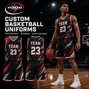 Ensemble de maillots et shorts de basket-ball personnalisés à marque privée, respirants, en mesh sublimé, pour clubs, écoles et ligues - Product Image 4