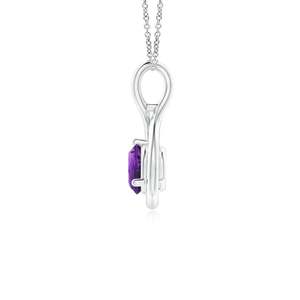 Rhaya Jewels – pendentif solitaire en argent sterling plaqué rhodium pour femme, fait main, minimaliste, avec améthyste, breloque en pierre précieuse violette - Product Image 2