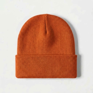 Fabricant de premier plan, service OEM, prix bas, bonnets unisexes légers avec revers plié, bonnet d'hiver, logo personnalisé - Product Image 5