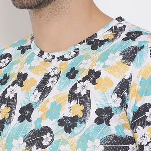 <b>Men's</b> O-Neck Short Sleeve Printed <b>Paisley</b> Pattern Knitted Casual T-<b>Shirt</b> Regular Fit X Customized Logo - Product Image 6