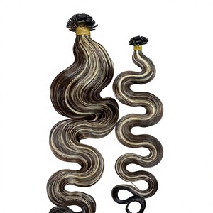 Cabello Remy Vietnamita Doble Trama Ondulado con Queratina Pre-Adherida Punta Plana, Color Personalizado, 100g, Muy Suave y con Puntas Llenas - Product Image 1
