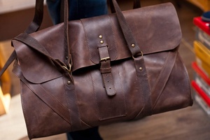 Latest Design Cheap Price Leather Weekender Travel Duffel Bag Duffel Shoe Compartment Waterproof quick dry Leather Travel Bags - Product Image 5