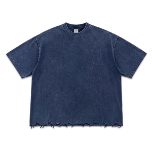 Camiseta Premium de Algodón Pesado de 230g, Lavada, con Efecto Desgastado, Oversize, Ecológica, Transpirable, Estilo Urbano, Casual y de Moda - Product Image 4