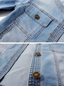 Veste en jean pour femme style chinois, collection Printemps 2026, coupe classique, décontractée, rétro, vintage, délavée, respirante, tissée, vêtement d'extérieur - Product Image 5
