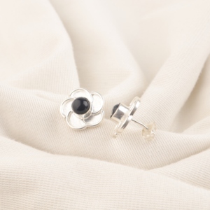 Handmade Luxury 925 Sterling Silver Plated <b>Stud</b> <b>Earrings</b> with <b>Black</b> Tourmaline Gemstone for Unisex Everyday Wear <b>Earrings</b> - Product Image 2