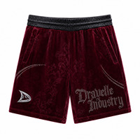 Shorts en velours à strass pour homme, style Y2K, gothique, taille élastique, streetwear, vêtements de danse, faible MOQ, couleurs personnalisées