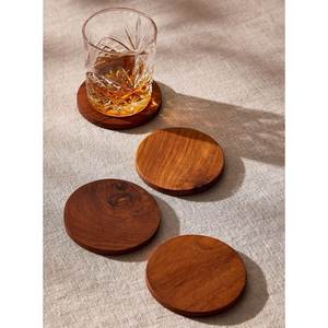 Wooden Durable Handmade Classic Round <b>Kitchen</b> Coasters-Non-Folding <b>Rack</b> for Bar Use - Product Image 2