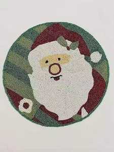 Mantel individual de lujo hecho a mano con bordado de cuentas de vidrio para eventos festivos y hogares, el más vendido, con diseño de hojas para mesa de café o comedor. - Product Image 2