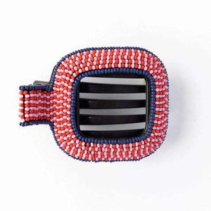 Luxury Handmade Beaded Hair Claw Stylish Trendy Colorful Design <b>Resin</b> and Plastic Material - Product Image 3
