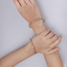 2CT Lab Grown Diamond Round Cut Statement <b>Bangle</b> | Luxury Bridal Wedding Jewelry | Anniversary Gift - Product Image 4