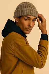 หมวกบีนนี่ขนแกะ RWS แท้ปรับแต่งได้ ดีไซน์ลายริบหรูหรา สไตล์เหนือกาลเวลา ไอเท็มสำคัญสำหรับฤดูหนาว - Product Image 5