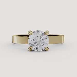 Bague de fiançailles solitaire en diamant de 2 carats, sertie à griffes, de laboratoire, ronde, fine et minimaliste, avec bande de 3 mm d'épaisseur, en or massif 14K 18K, bijoux raffinés - Product Image 5