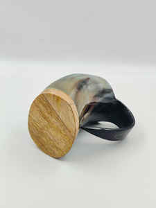 Chope en corne viking artisanale, gobelet rustique pour bière, cadeau d'affaires unique pour les hommes, fans nordiques, amoureux du Moyen-Âge, logo étoile - Product Image 2