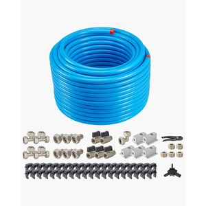 Kit Linea Aria Compressa 200FT X 3/4 HDPE Alluminio Antiperdita Facile Installazione per Compressori Pneumatici - Product Image 1