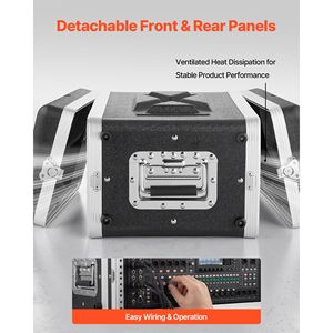 Caja de servidor 4U poco profunda de 14 pulgadas de profundidad, construcción de ABS con cierres giratorios empotrados y frontal/trasero desmontable - Product Image 3