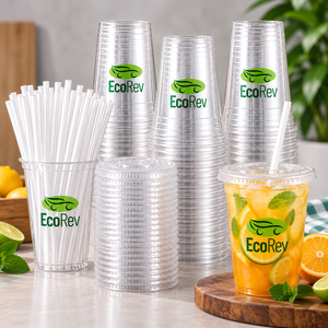 Vaso de Plástico Transparente con Logotipo Personalizado, Redondo, 98 mm de Diámetro, Material PP, para Servir Bebidas - Product Image 5